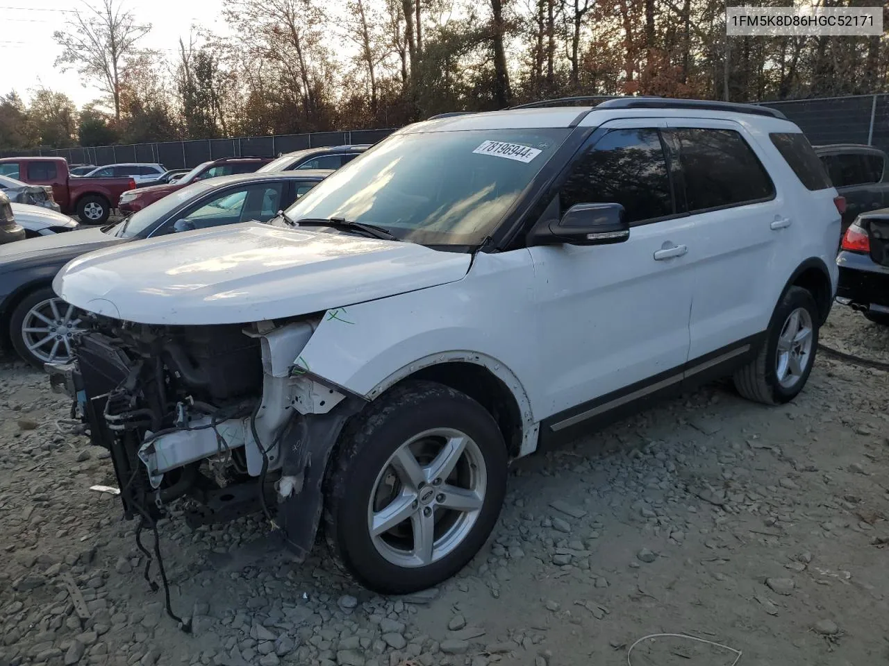 2017 Ford Explorer Xlt VIN: 1FM5K8D86HGC52171 Lot: 78196944