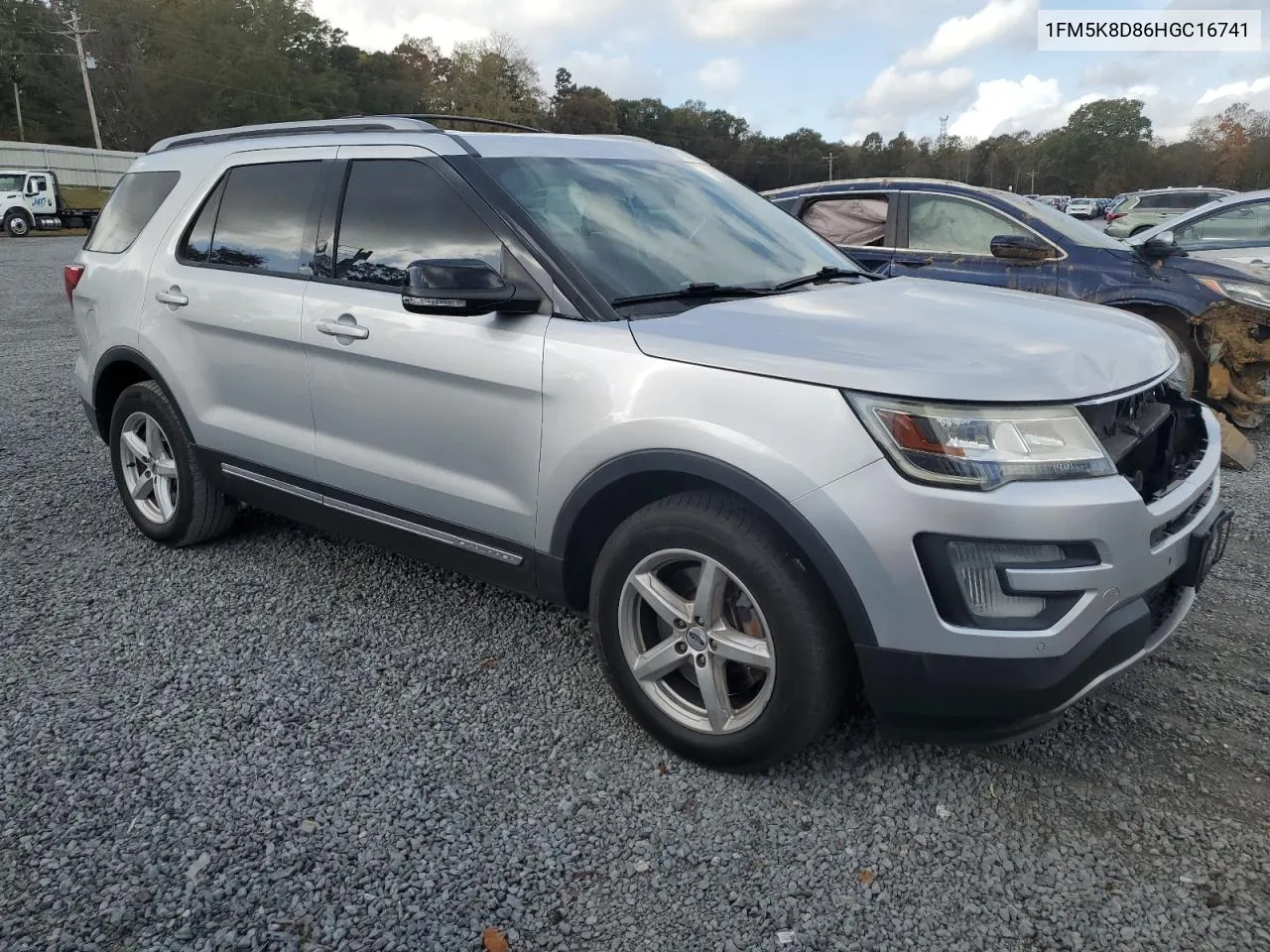 2017 Ford Explorer Xlt VIN: 1FM5K8D86HGC16741 Lot: 78358684