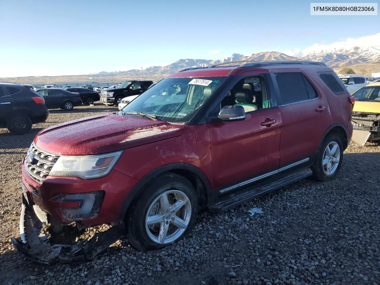 2017 Ford Explorer Xlt VIN: 1FM5K8D80HGB23066 Lot: 78617614