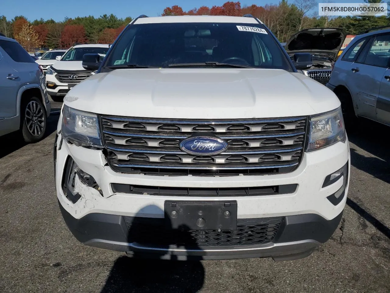 2017 Ford Explorer Xlt VIN: 1FM5K8D80HGD57062 Lot: 78776284