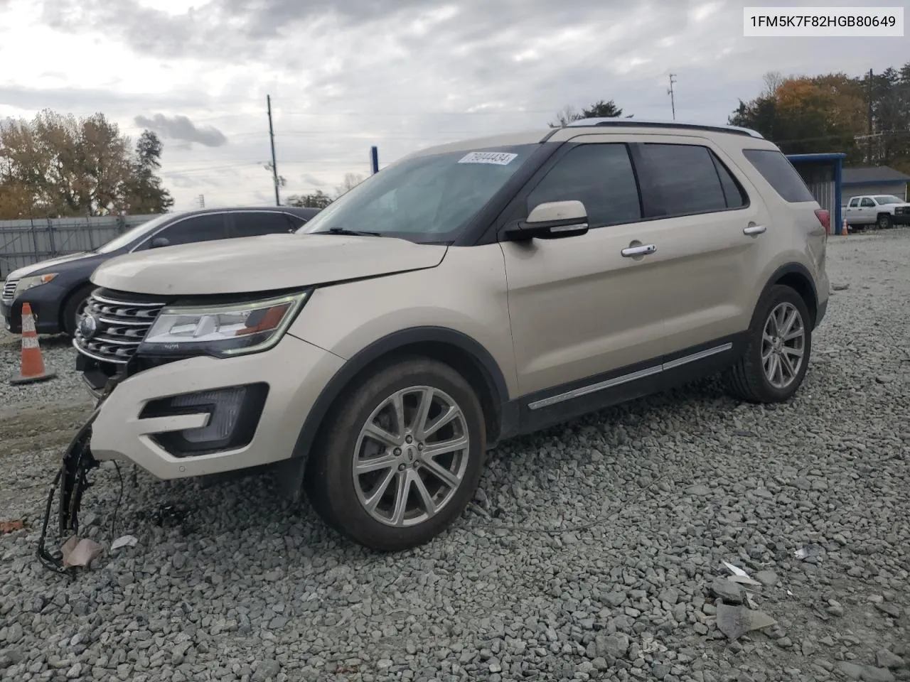 2017 Ford Explorer Limited VIN: 1FM5K7F82HGB80649 Lot: 79044434