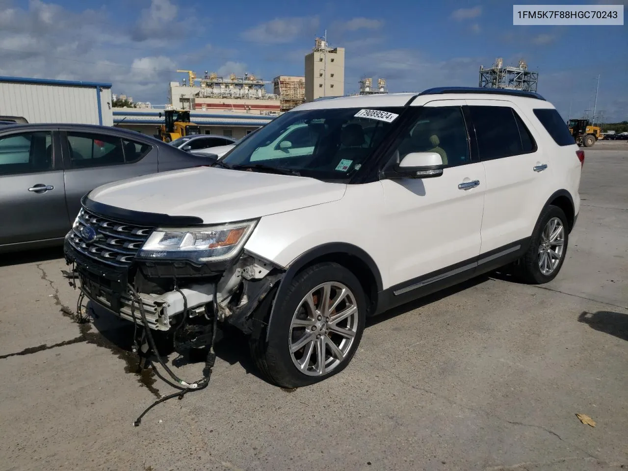 2017 Ford Explorer Limited VIN: 1FM5K7F88HGC70243 Lot: 79089524