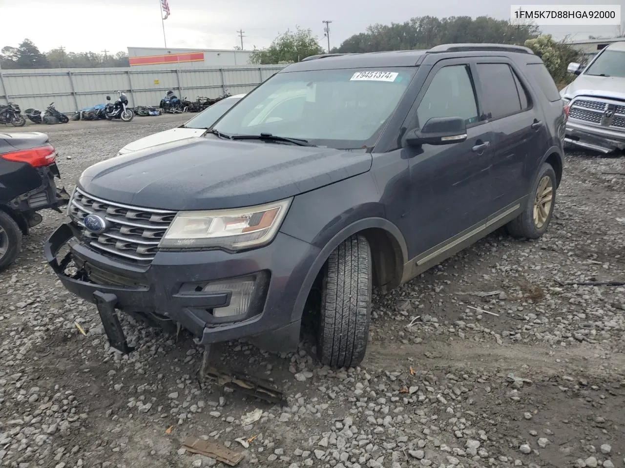 2017 Ford Explorer Xlt VIN: 1FM5K7D88HGA92000 Lot: 79451374