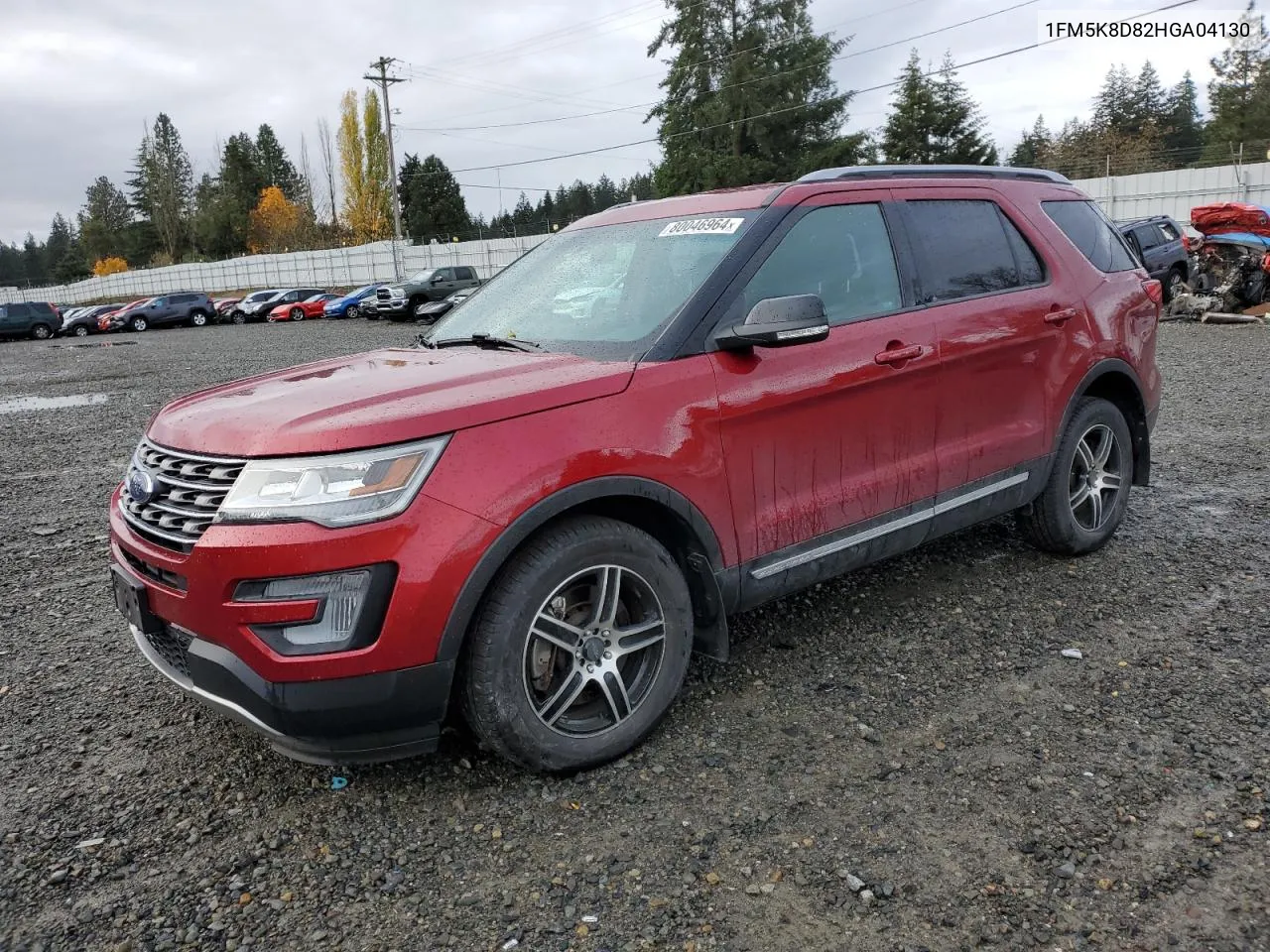 2017 Ford Explorer Xlt VIN: 1FM5K8D82HGA04130 Lot: 80046964