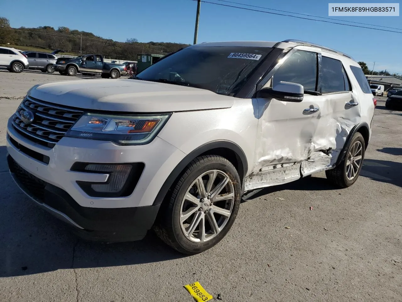 2017 Ford Explorer Limited VIN: 1FM5K8F89HGB83571 Lot: 80459564