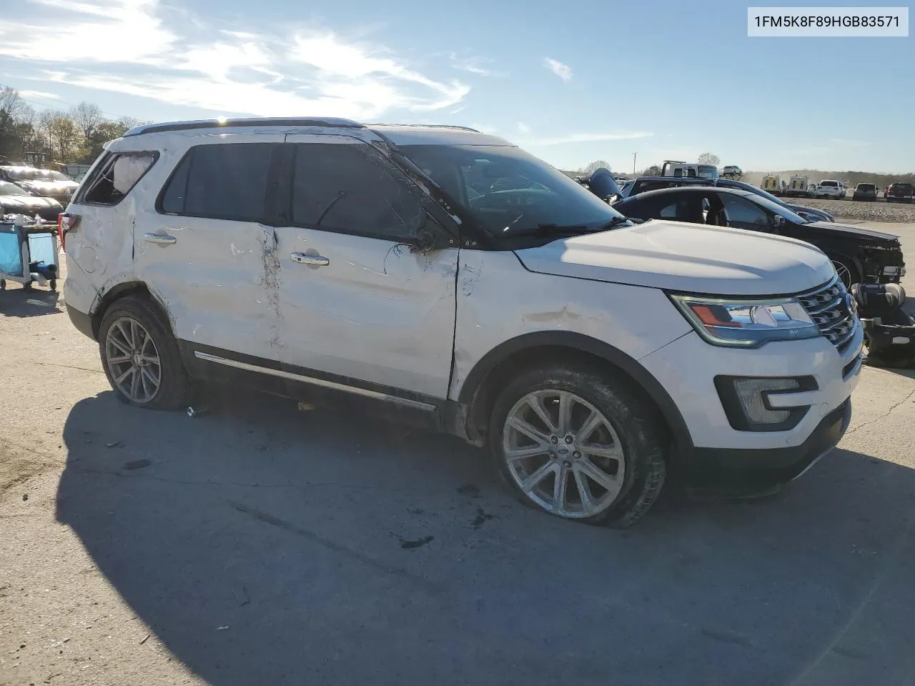 2017 Ford Explorer Limited VIN: 1FM5K8F89HGB83571 Lot: 80459564