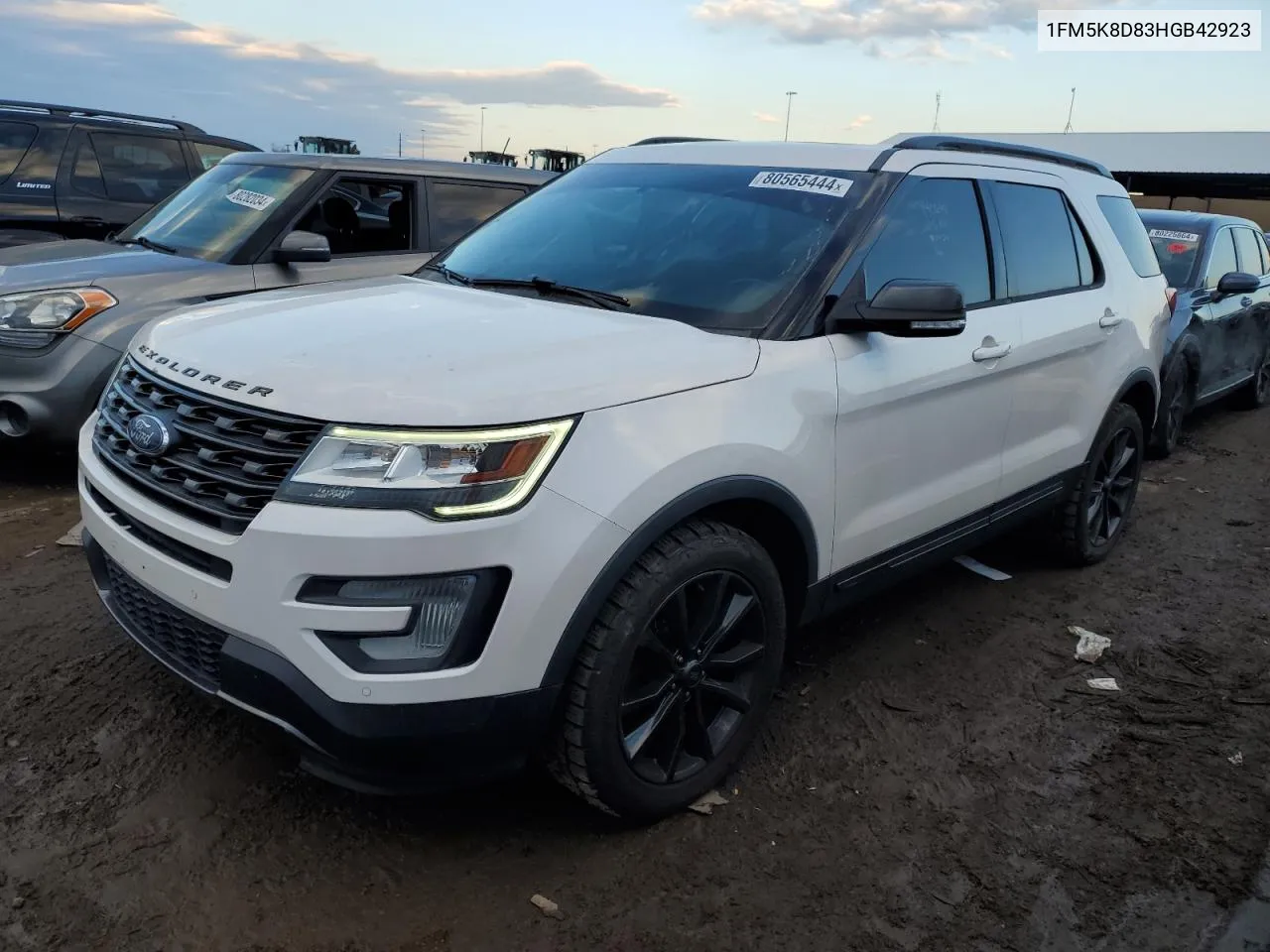 2017 Ford Explorer Xlt VIN: 1FM5K8D83HGB42923 Lot: 80565444