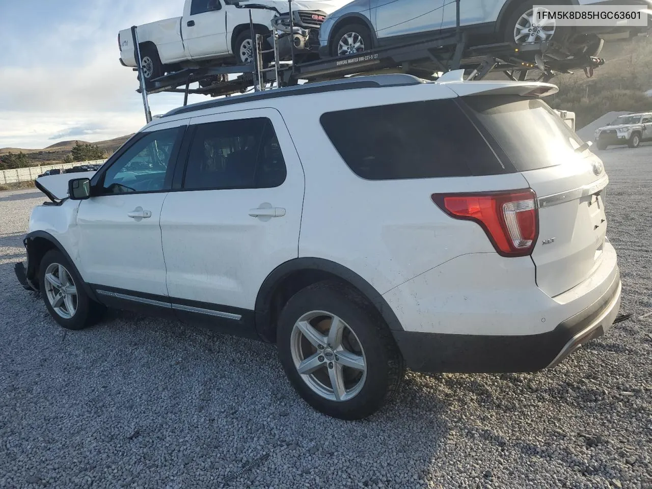 2017 Ford Explorer Xlt VIN: 1FM5K8D85HGC63601 Lot: 80594334