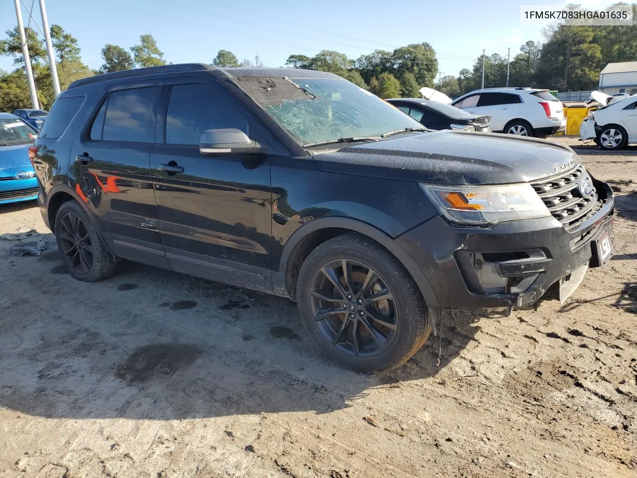 2017 Ford Explorer Xlt VIN: 1FM5K7D83HGA01635 Lot: 80673124