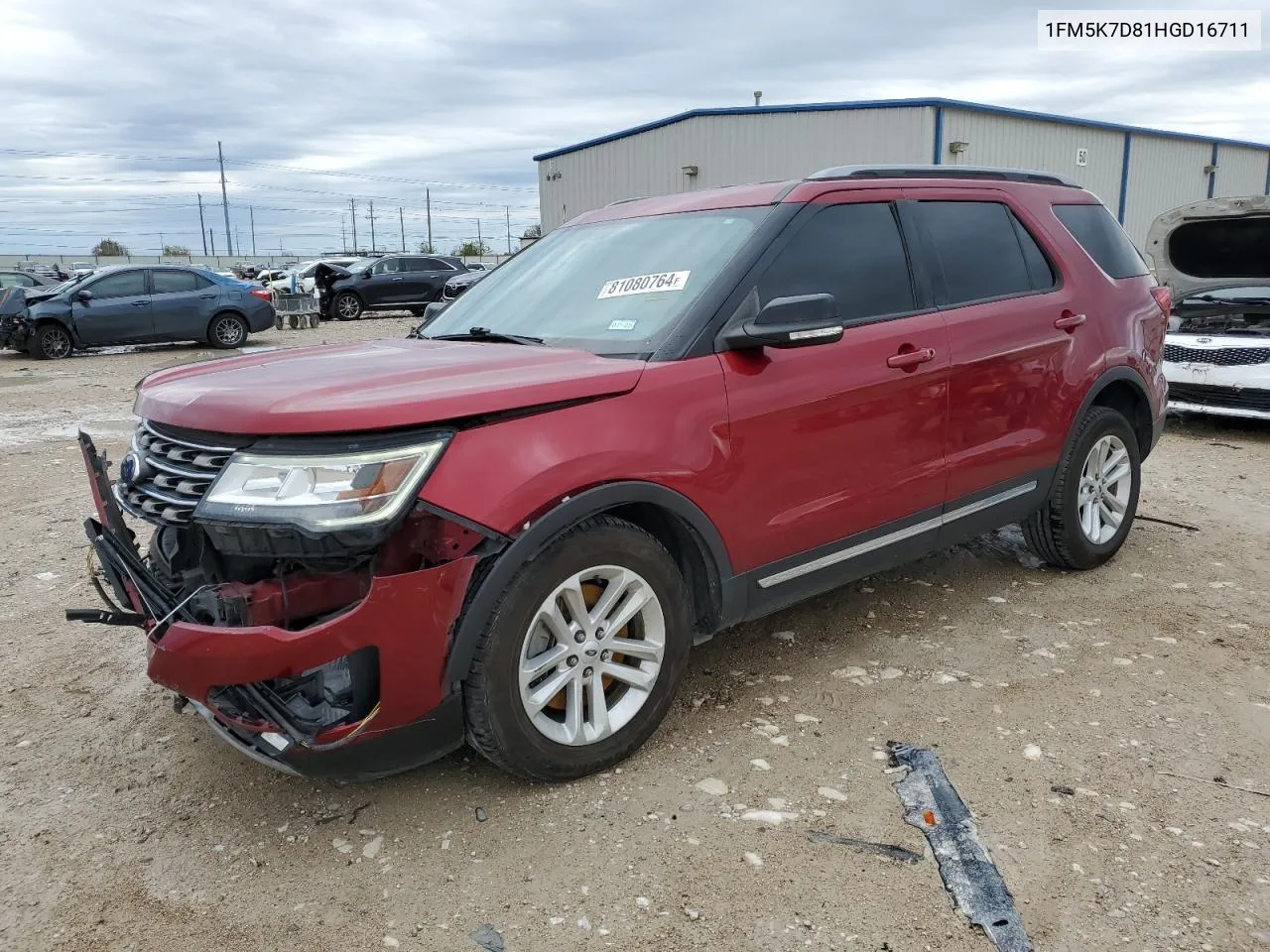 2017 Ford Explorer Xlt VIN: 1FM5K7D81HGD16711 Lot: 81080764