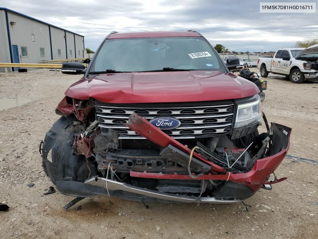 2017 Ford Explorer Xlt VIN: 1FM5K7D81HGD16711 Lot: 81080764