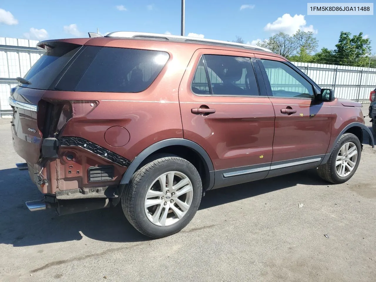 1FM5K8D86JGA11488 2018 Ford Explorer Xlt