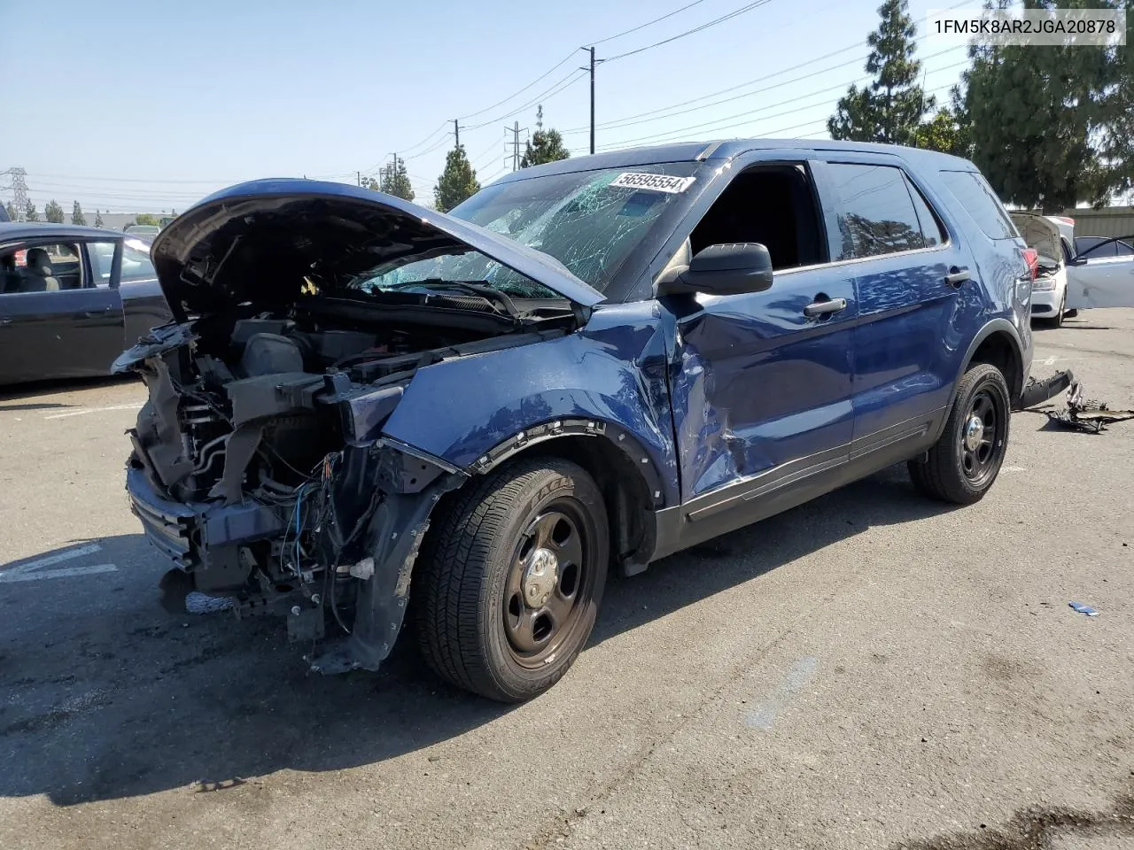 2018 Ford Explorer Police Interceptor VIN: 1FM5K8AR2JGA20878 Lot: 56595554