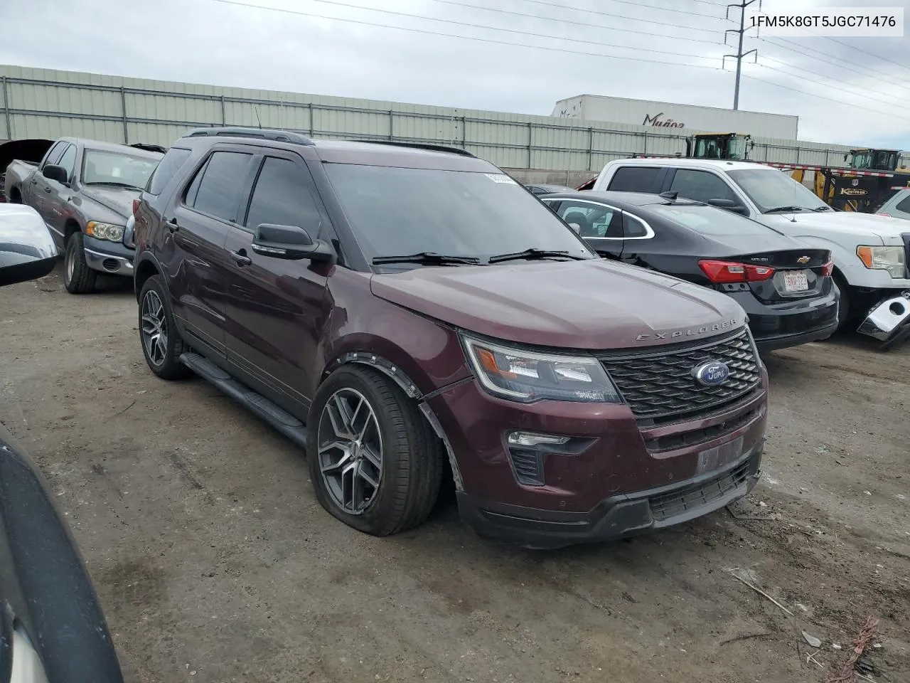 2018 Ford Explorer Sport VIN: 1FM5K8GT5JGC71476 Lot: 59738344