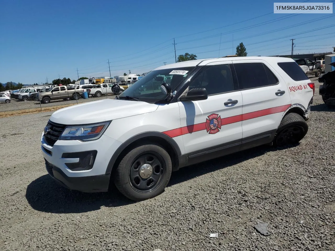 2018 Ford Explorer Police Interceptor VIN: 1FM5K8AR5JGA73316 Lot: 60503774