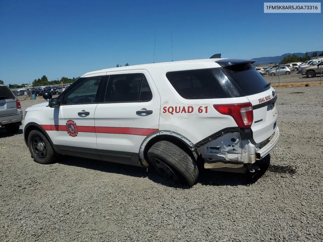 1FM5K8AR5JGA73316 2018 Ford Explorer Police Interceptor