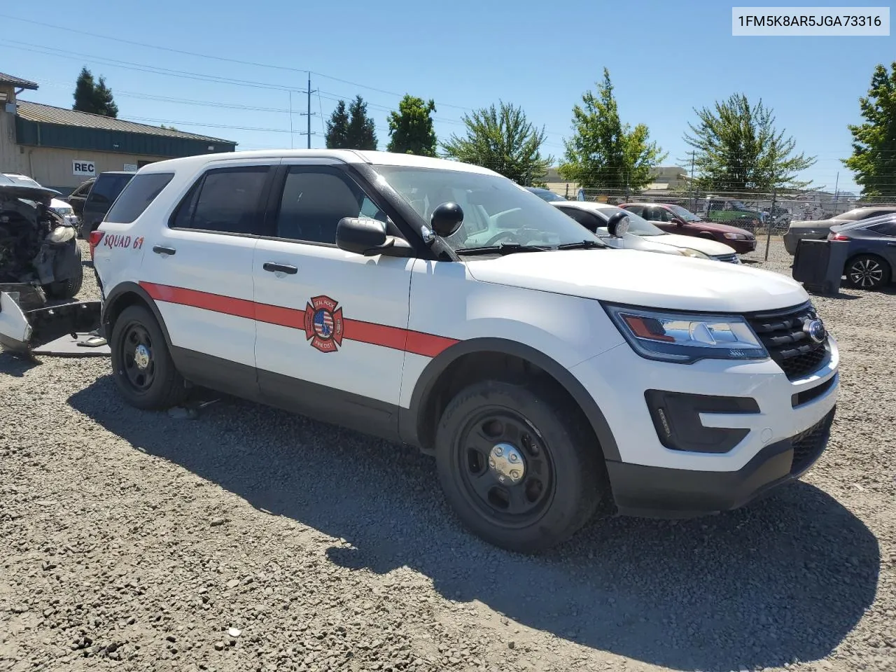 1FM5K8AR5JGA73316 2018 Ford Explorer Police Interceptor