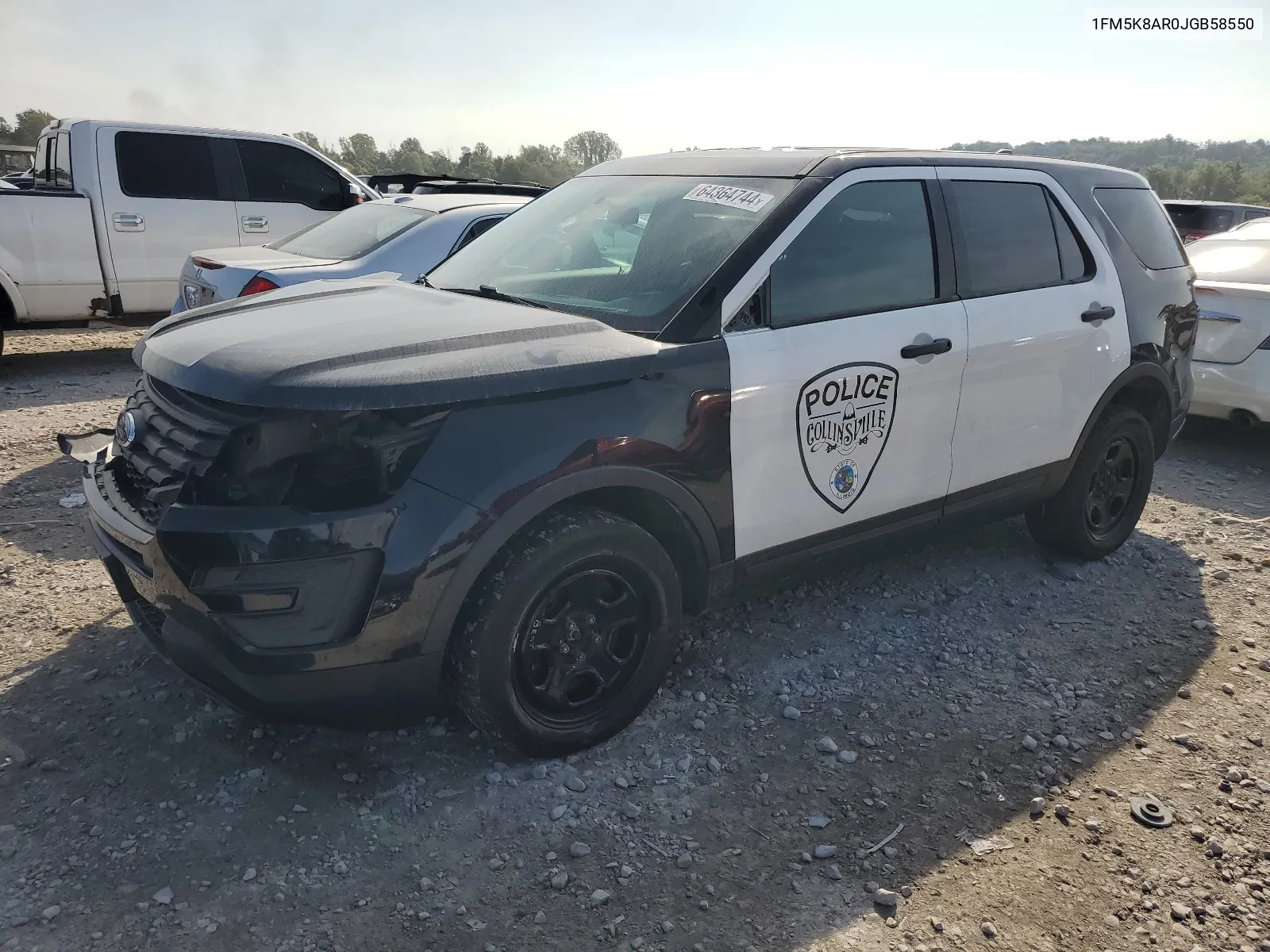 2018 Ford Explorer Police Interceptor VIN: 1FM5K8AR0JGB58550 Lot: 64364744