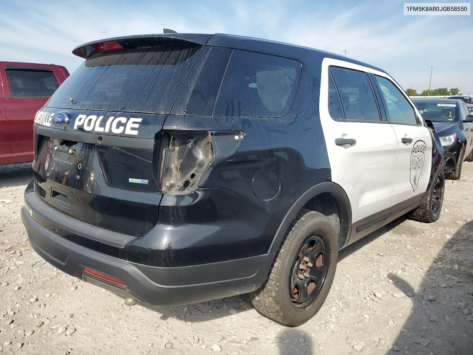 2018 Ford Explorer Police Interceptor VIN: 1FM5K8AR0JGB58550 Lot: 64364744