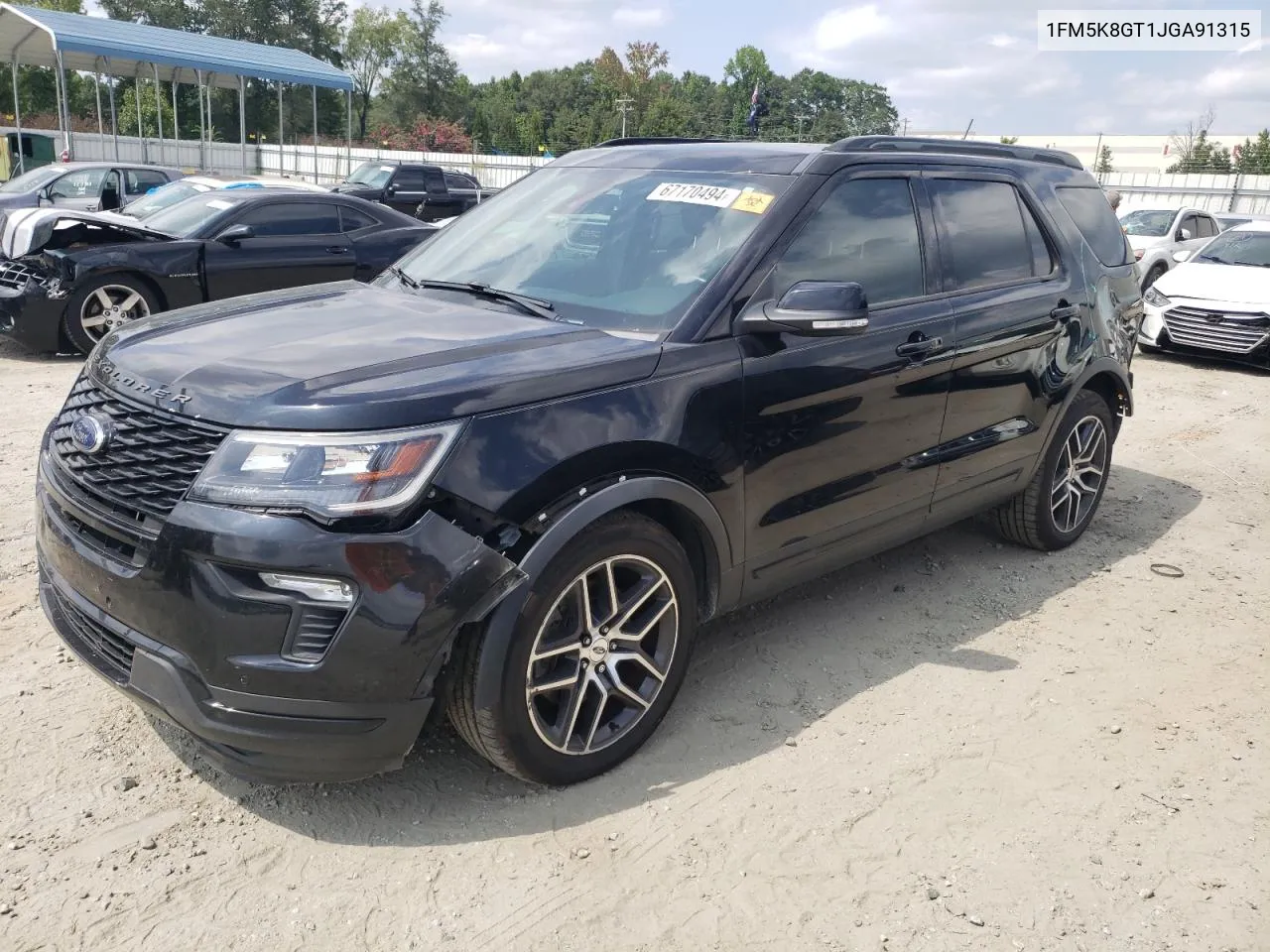 2018 Ford Explorer Sport VIN: 1FM5K8GT1JGA91315 Lot: 67170494