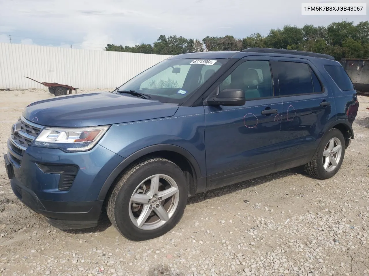 2018 Ford Explorer VIN: 1FM5K7B8XJGB43067 Lot: 67718664