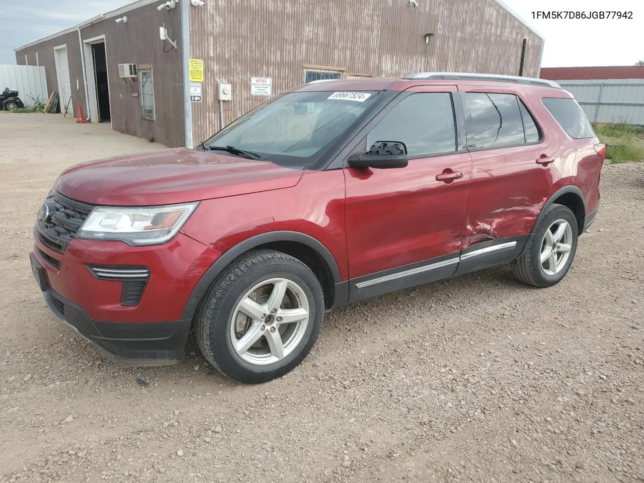 2018 Ford Explorer Xlt VIN: 1FM5K7D86JGB77942 Lot: 69667524