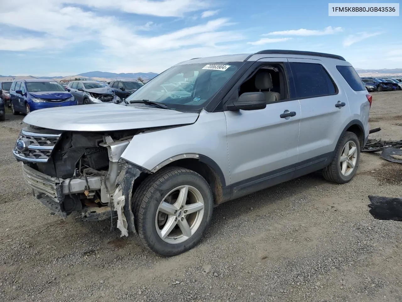 2018 Ford Explorer VIN: 1FM5K8B80JGB43536 Lot: 70863904