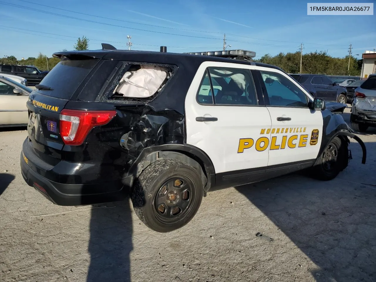 2018 Ford Explorer Police Interceptor VIN: 1FM5K8AR0JGA26677 Lot: 73508584