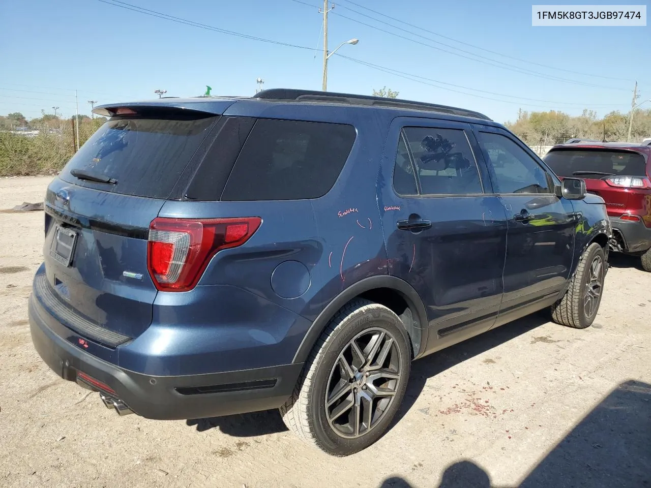 2018 Ford Explorer Sport VIN: 1FM5K8GT3JGB97474 Lot: 73745244