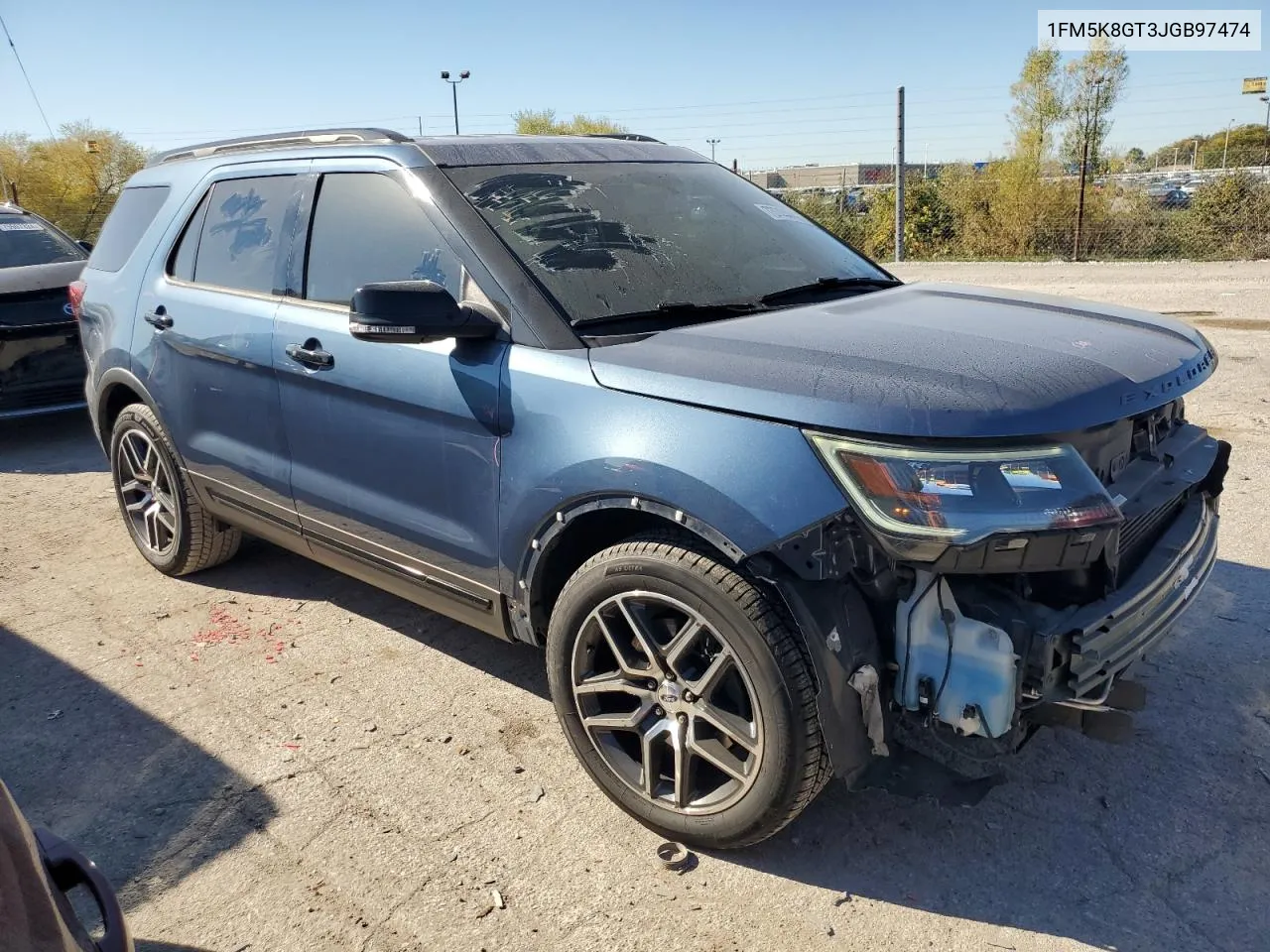 2018 Ford Explorer Sport VIN: 1FM5K8GT3JGB97474 Lot: 73745244