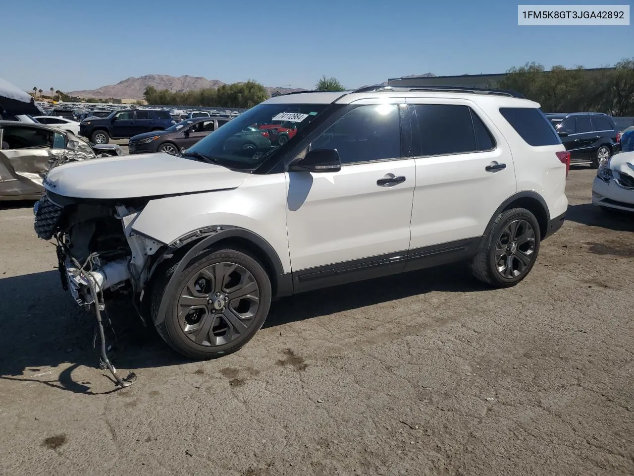 2018 Ford Explorer Sport VIN: 1FM5K8GT3JGA42892 Lot: 74112984