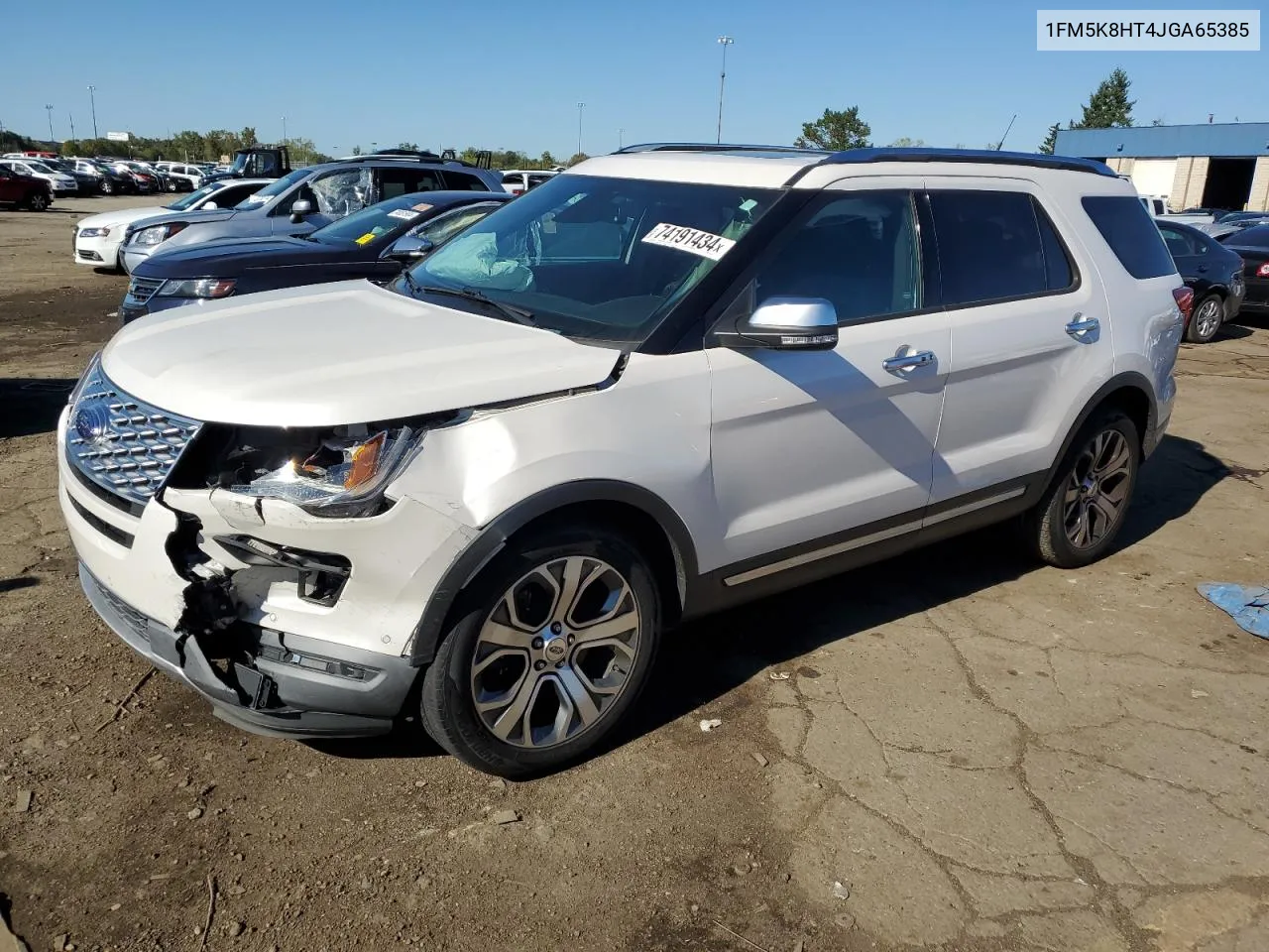 2018 Ford Explorer Platinum VIN: 1FM5K8HT4JGA65385 Lot: 74191434