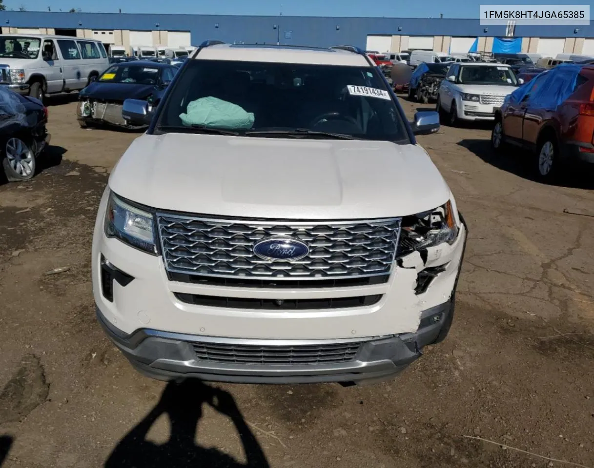 2018 Ford Explorer Platinum VIN: 1FM5K8HT4JGA65385 Lot: 74191434