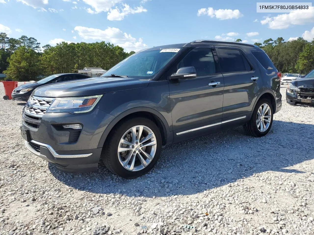 2018 Ford Explorer Limited VIN: 1FM5K7F80JGB54833 Lot: 74215554