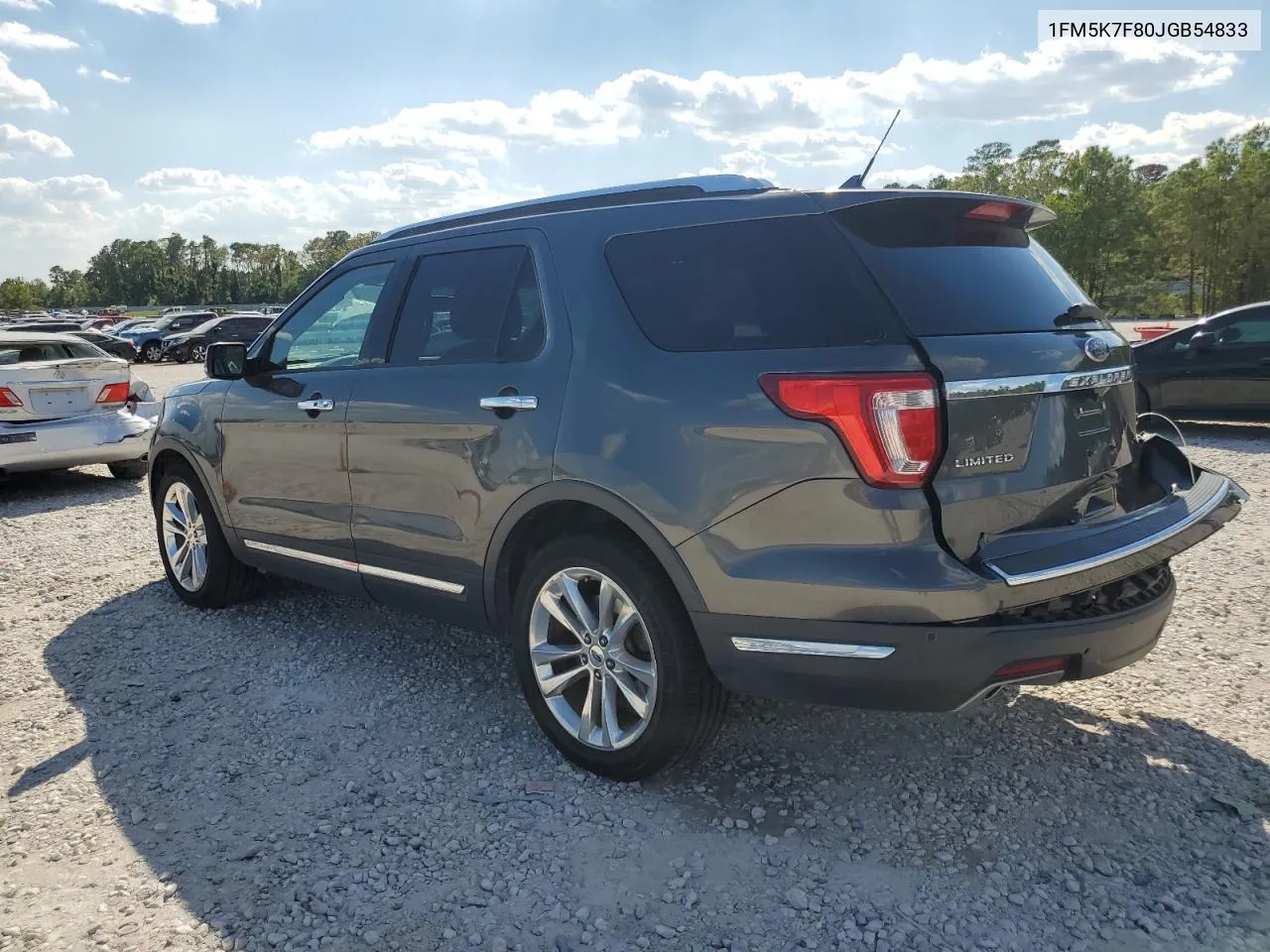 2018 Ford Explorer Limited VIN: 1FM5K7F80JGB54833 Lot: 74215554