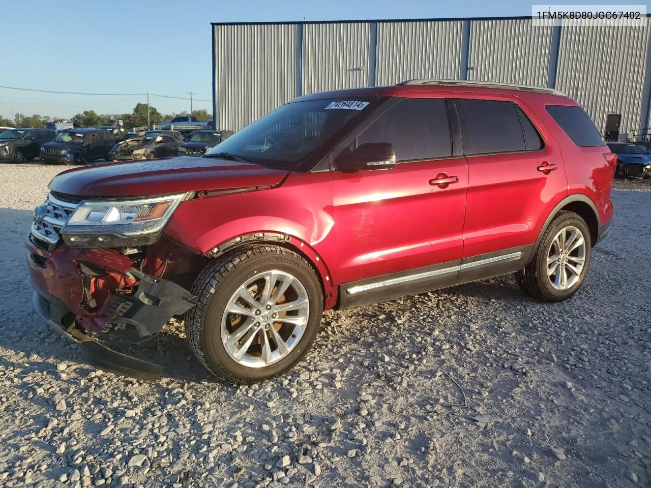 2018 Ford Explorer Xlt VIN: 1FM5K8D80JGC67402 Lot: 74264814