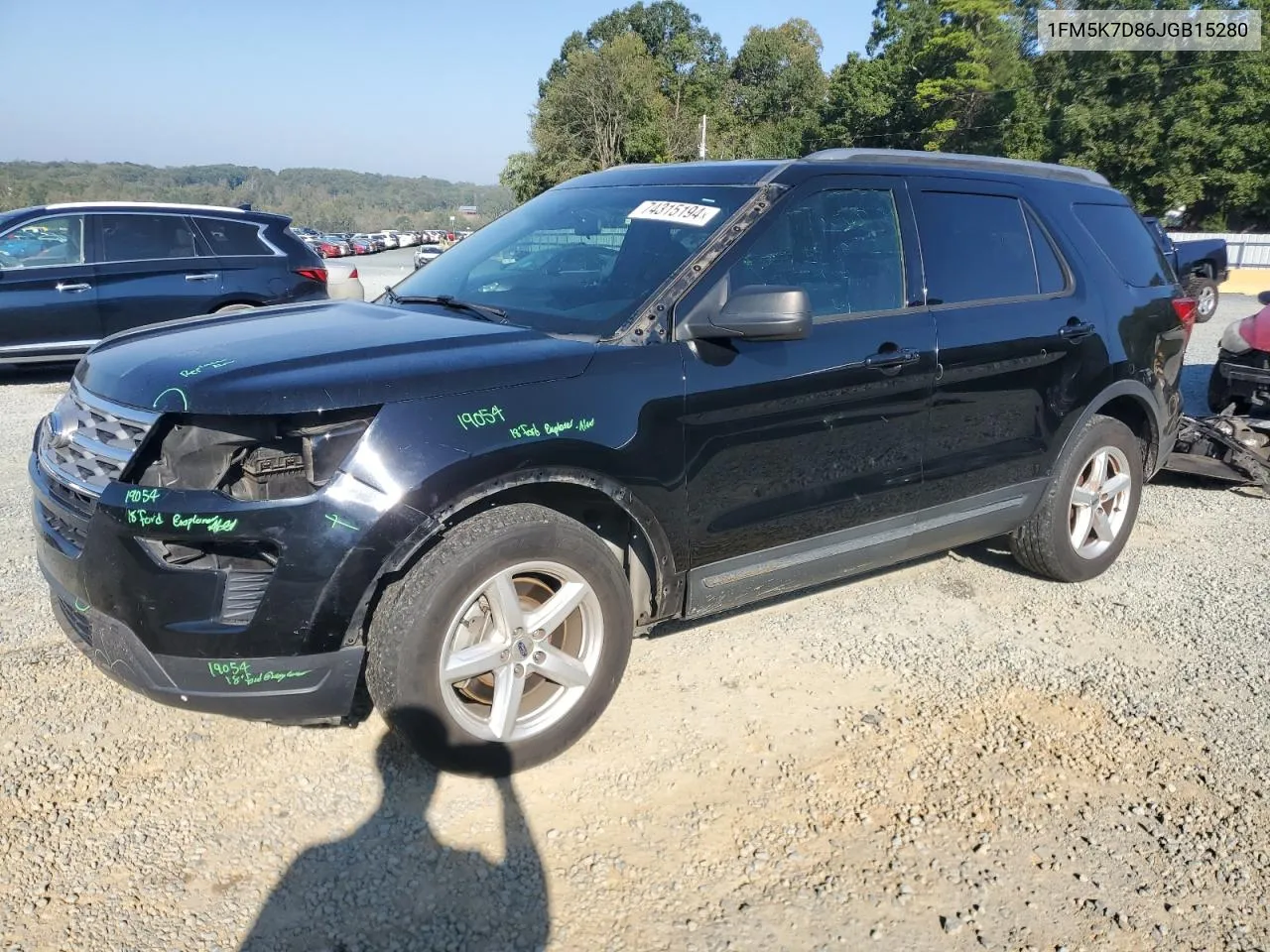 2018 Ford Explorer Xlt VIN: 1FM5K7D86JGB15280 Lot: 74315194