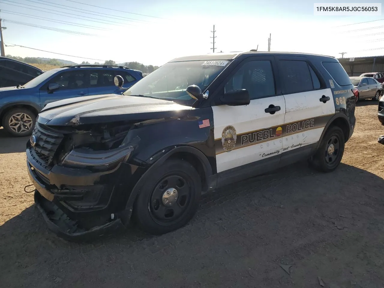 2018 Ford Explorer Police Interceptor VIN: 1FM5K8AR5JGC56053 Lot: 74517624