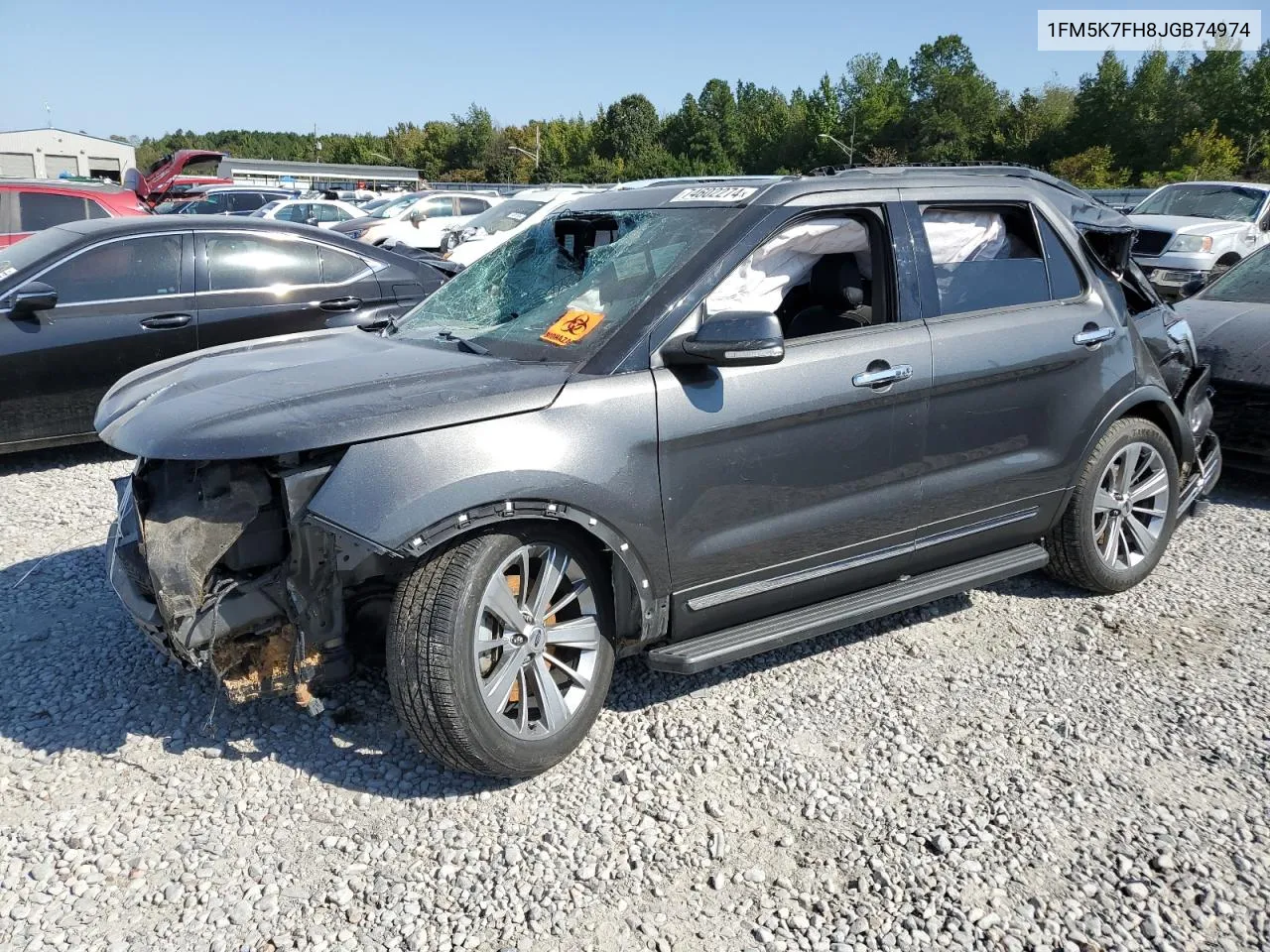 2018 Ford Explorer Limited VIN: 1FM5K7FH8JGB74974 Lot: 74602274