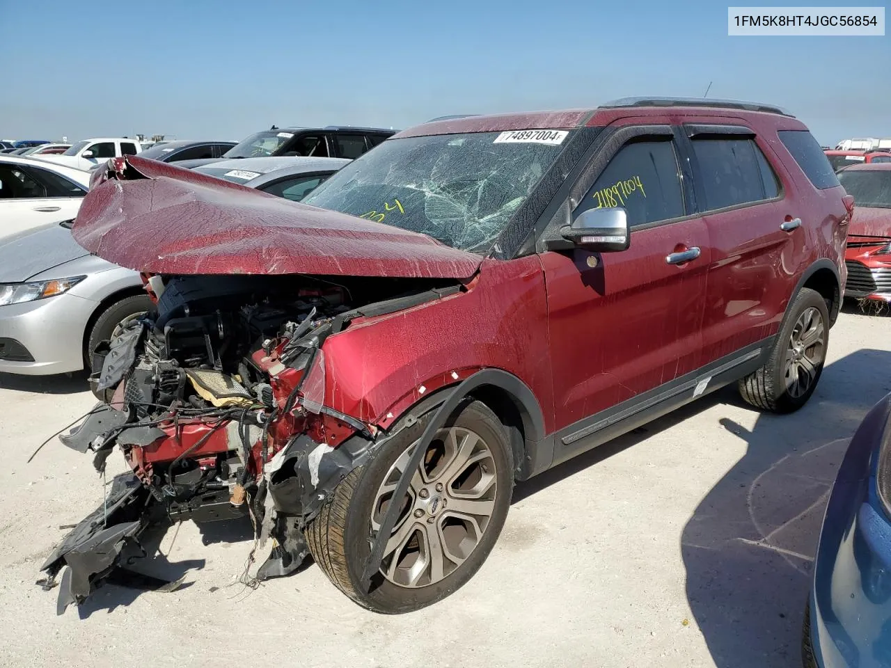 2018 Ford Explorer Platinum VIN: 1FM5K8HT4JGC56854 Lot: 74897004