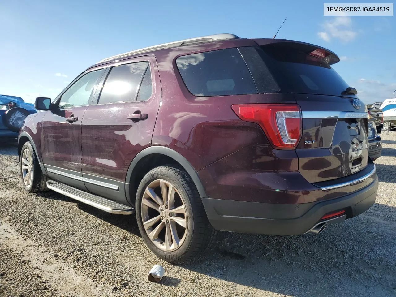 2018 Ford Explorer Xlt VIN: 1FM5K8D87JGA34519 Lot: 75075004