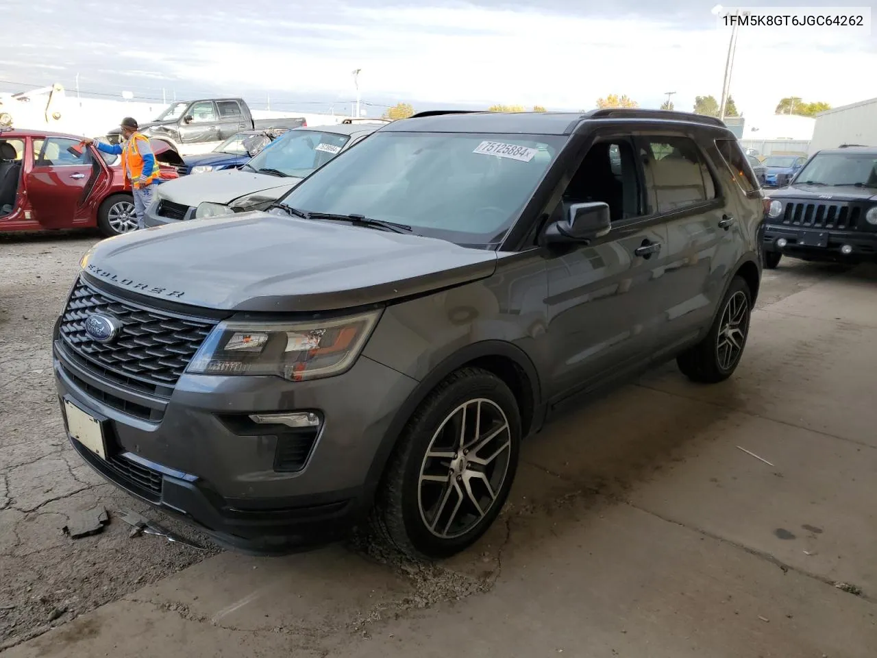 2018 Ford Explorer Sport VIN: 1FM5K8GT6JGC64262 Lot: 75125884