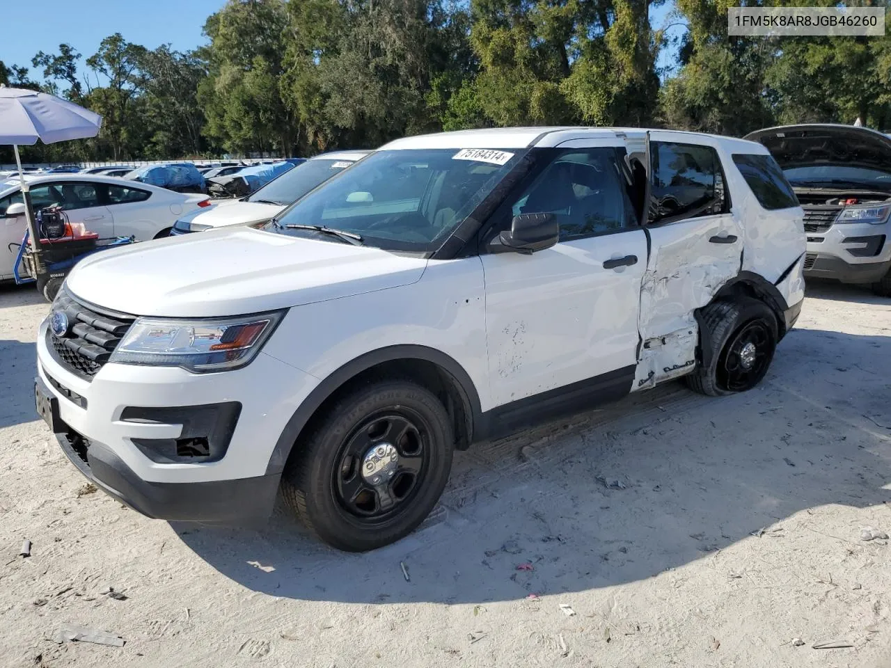 2018 Ford Explorer Police Interceptor VIN: 1FM5K8AR8JGB46260 Lot: 75184314