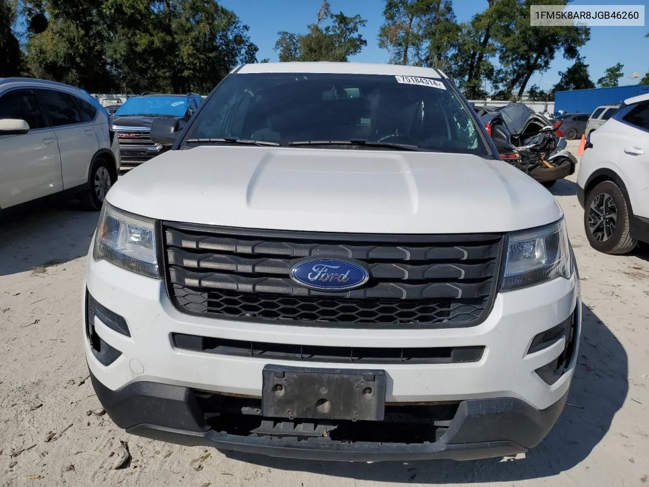 2018 Ford Explorer Police Interceptor VIN: 1FM5K8AR8JGB46260 Lot: 75184314