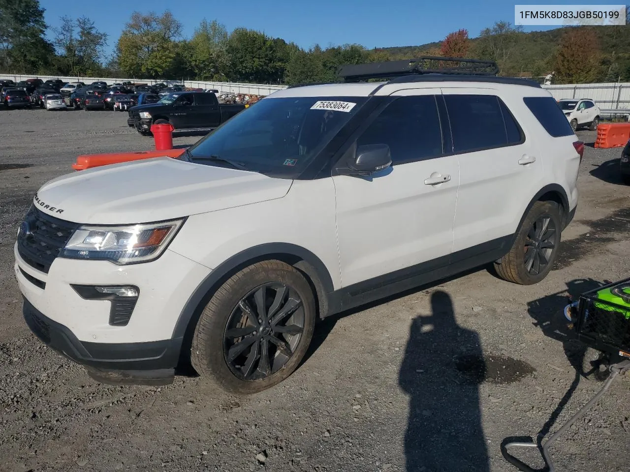 2018 Ford Explorer Xlt VIN: 1FM5K8D83JGB50199 Lot: 75383084