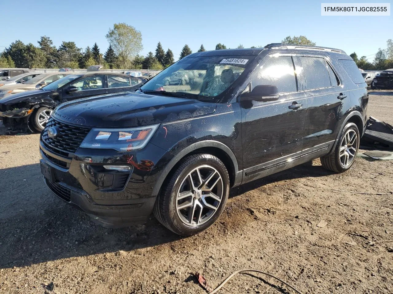 2018 Ford Explorer Sport VIN: 1FM5K8GT1JGC82555 Lot: 75481624