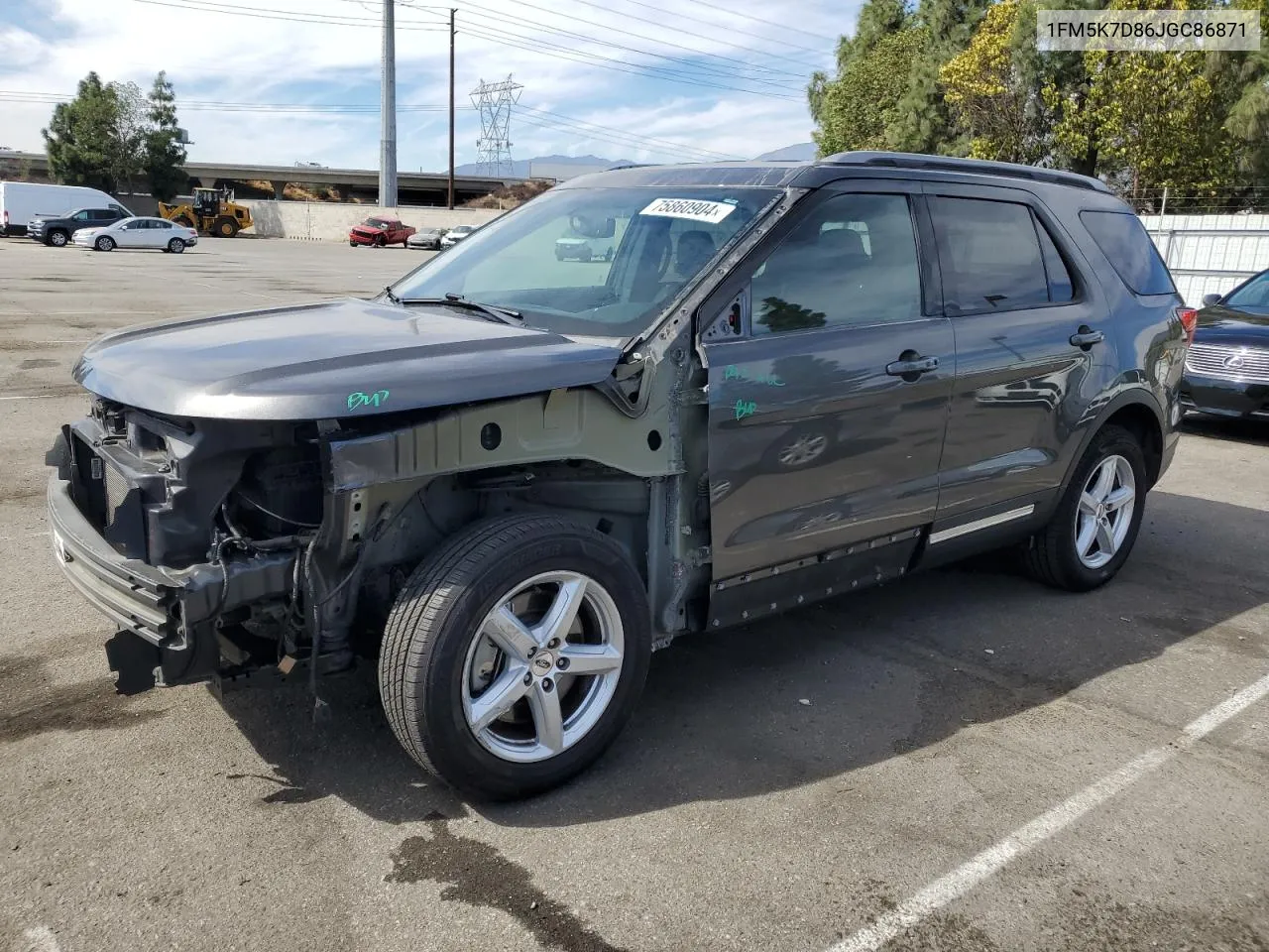 2018 Ford Explorer Xlt VIN: 1FM5K7D86JGC86871 Lot: 75860904