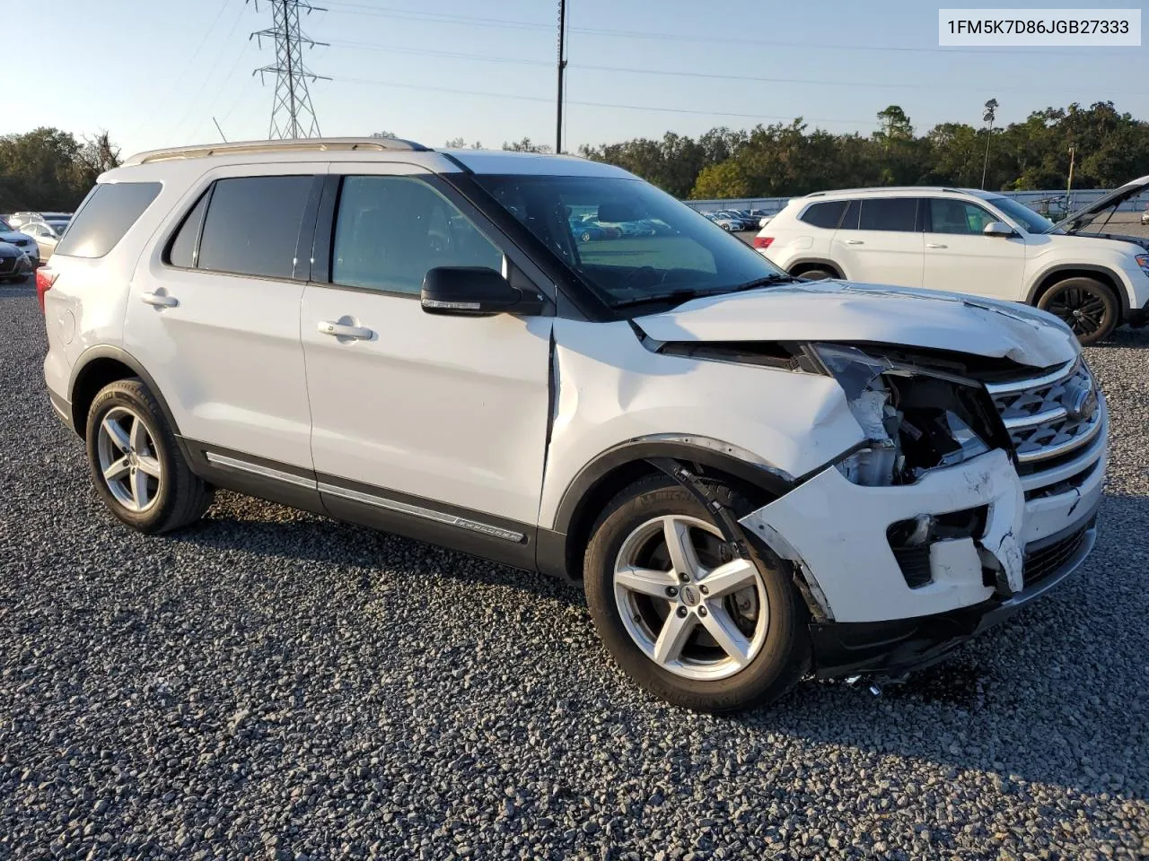 2018 Ford Explorer Xlt VIN: 1FM5K7D86JGB27333 Lot: 75958724