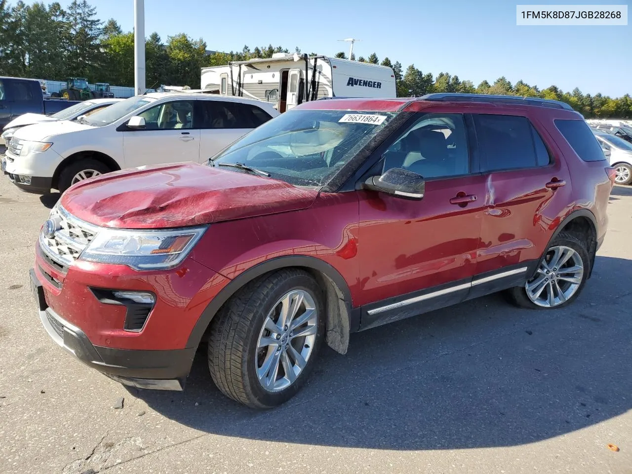 2018 Ford Explorer Xlt VIN: 1FM5K8D87JGB28268 Lot: 76631864