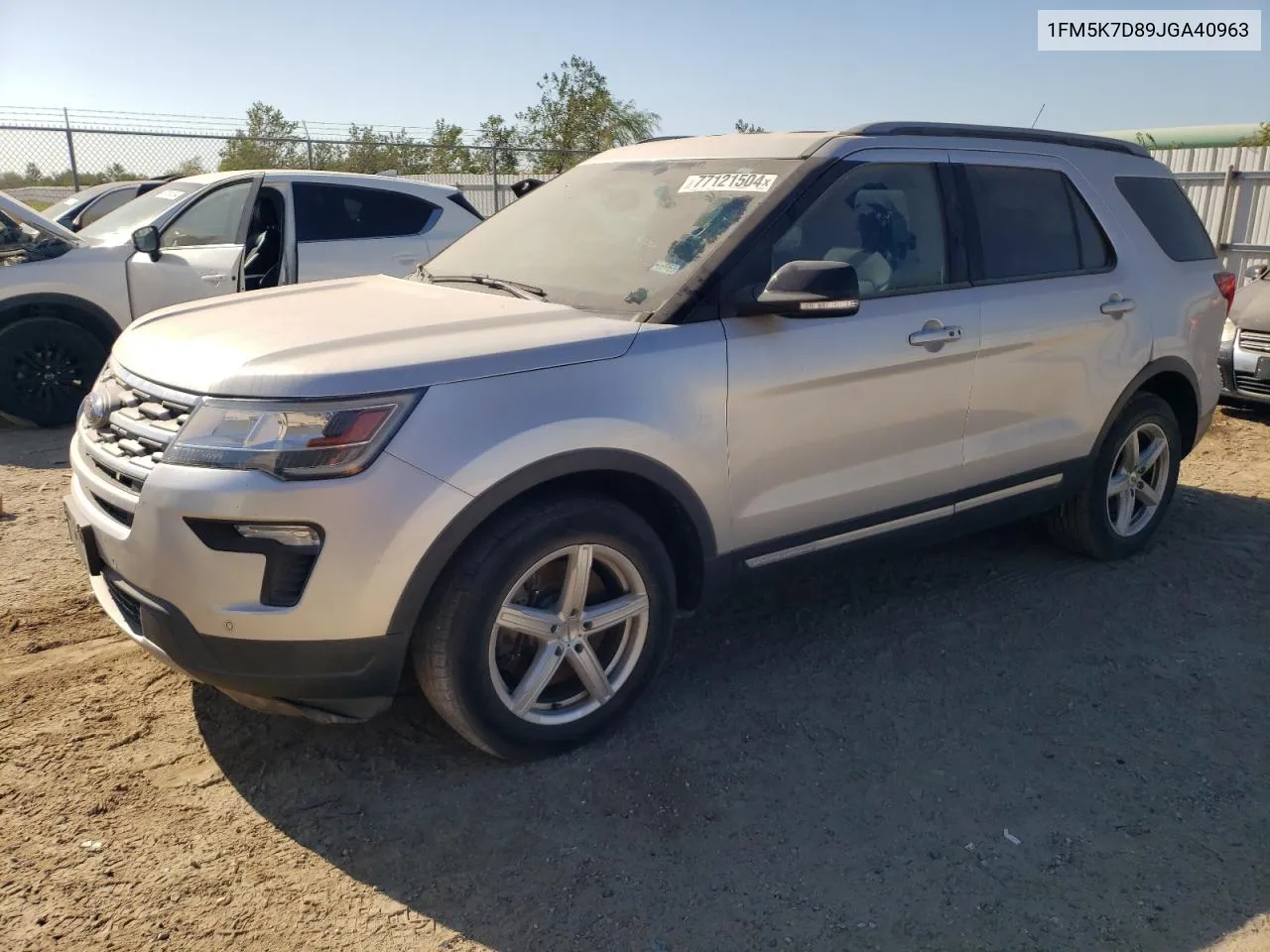 2018 Ford Explorer Xlt VIN: 1FM5K7D89JGA40963 Lot: 77121504